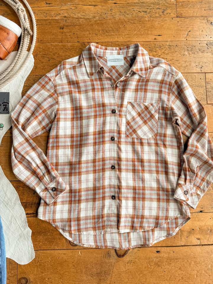 Plainview Flannel Button Up Top