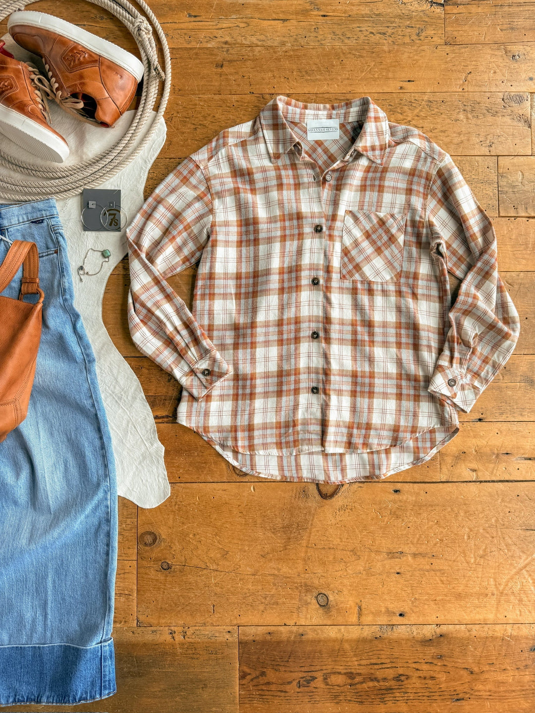 Plainview Flannel Button Up Top