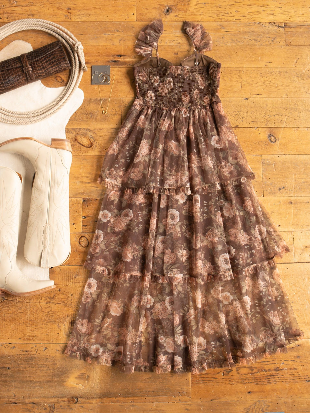 Pomaria Chocolate Floral Chiffon Dress – Savannah Sevens western life{&}style