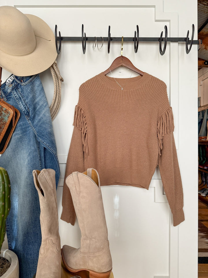 Ponderosa Mocha Fringe Sweater