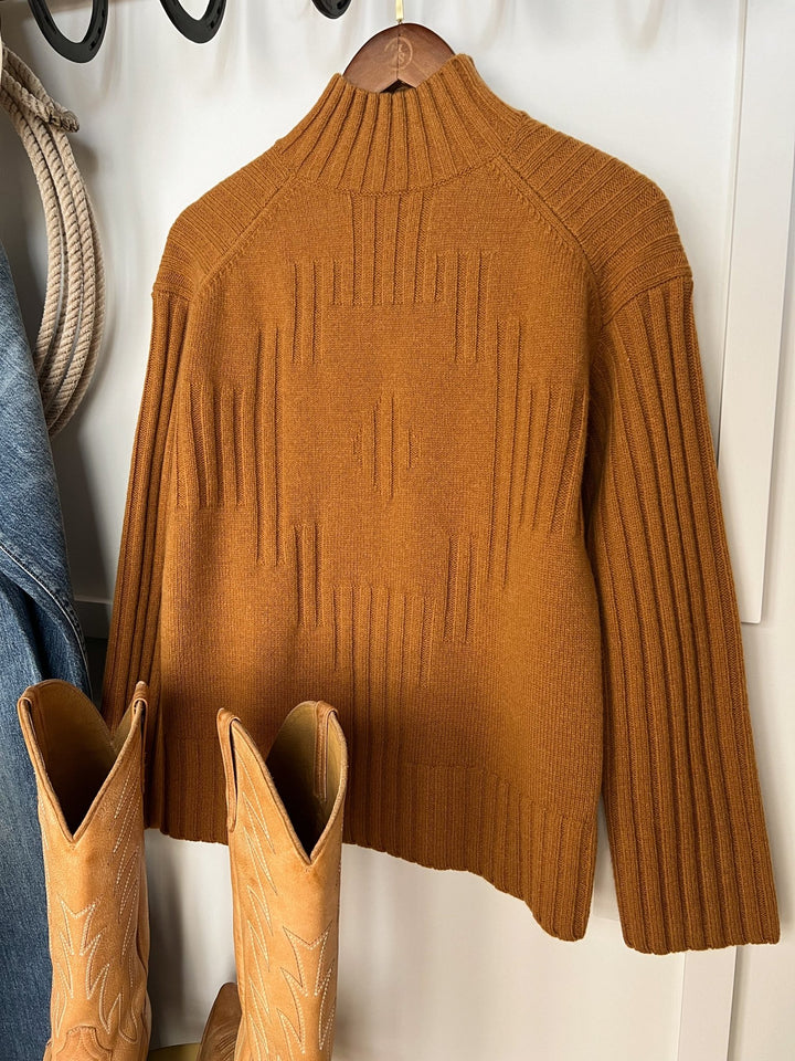 Quinby Pendleton Caramel Wool Sweater