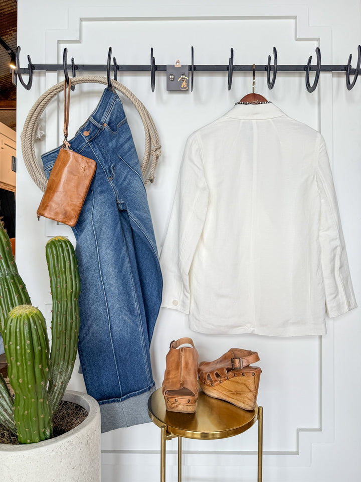 Quintana White Linen Blazer