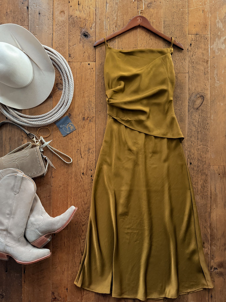 Ramona Olive Chartreuse Sleeveless Dress