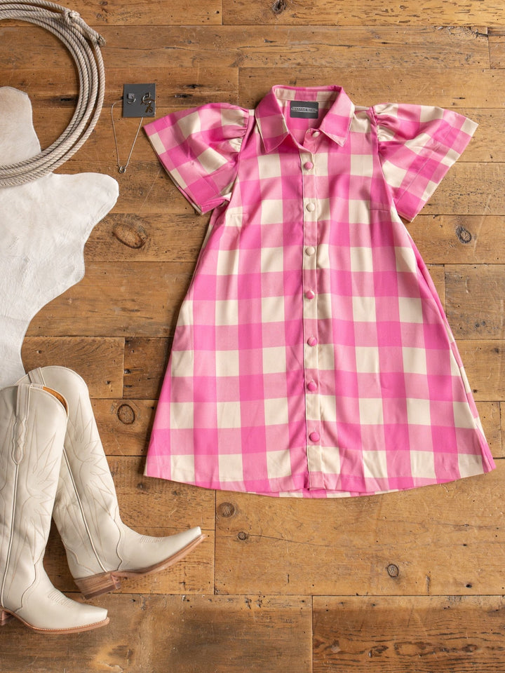 Ramona Pink Gingham Dress