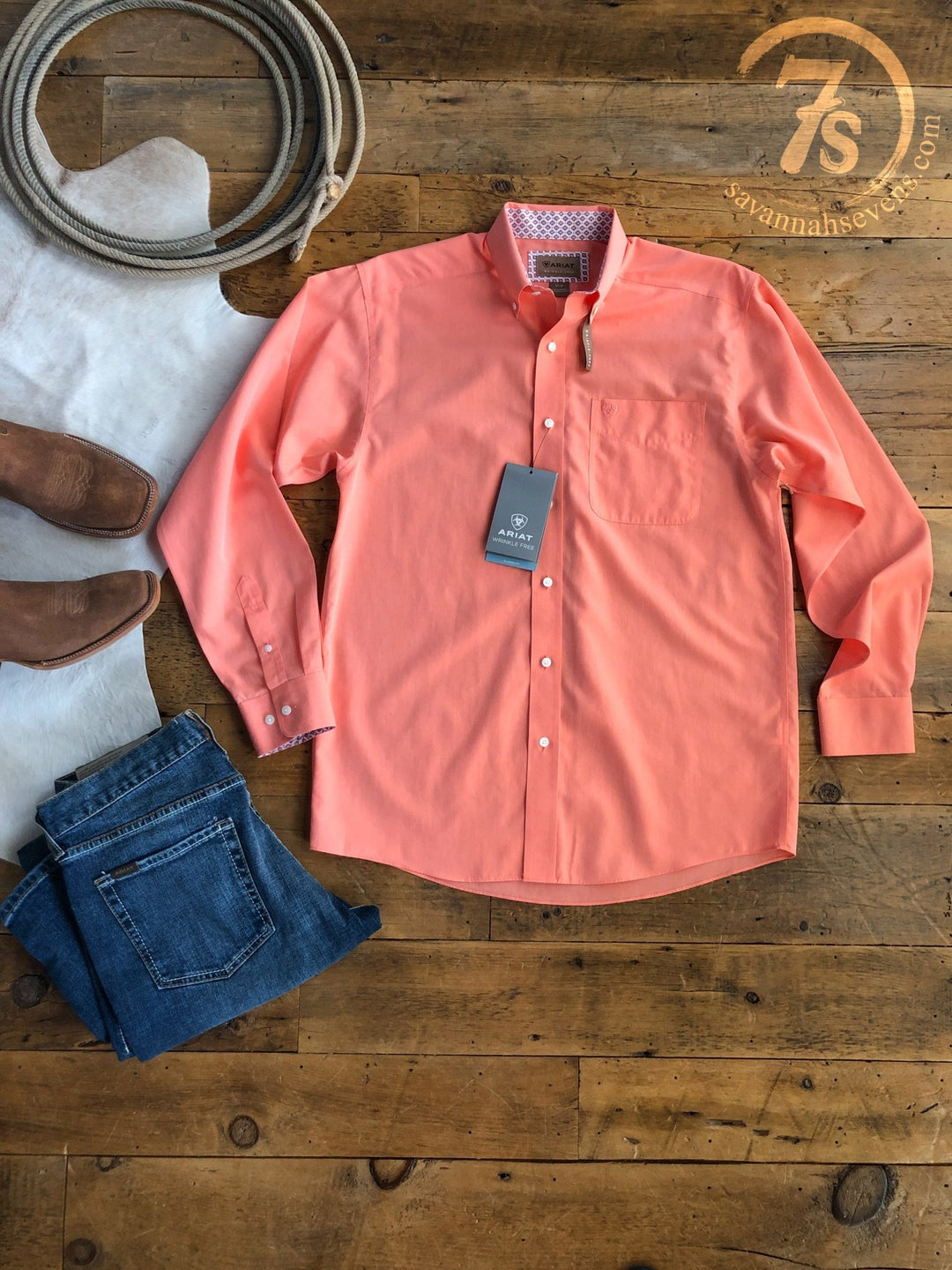 Rawlins Ariat Men's Coral Button Up