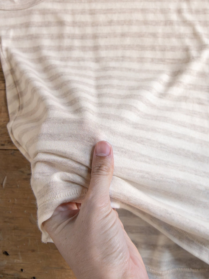 Renick Off-White Striped Basic Tank