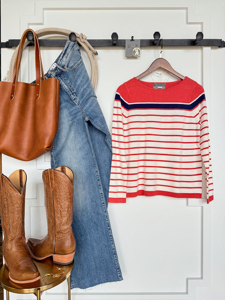 Riverton Striped Knit Top