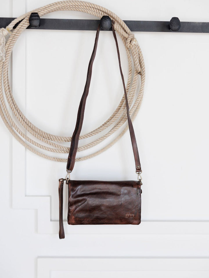 Roca Chocolate Leather Wristlet