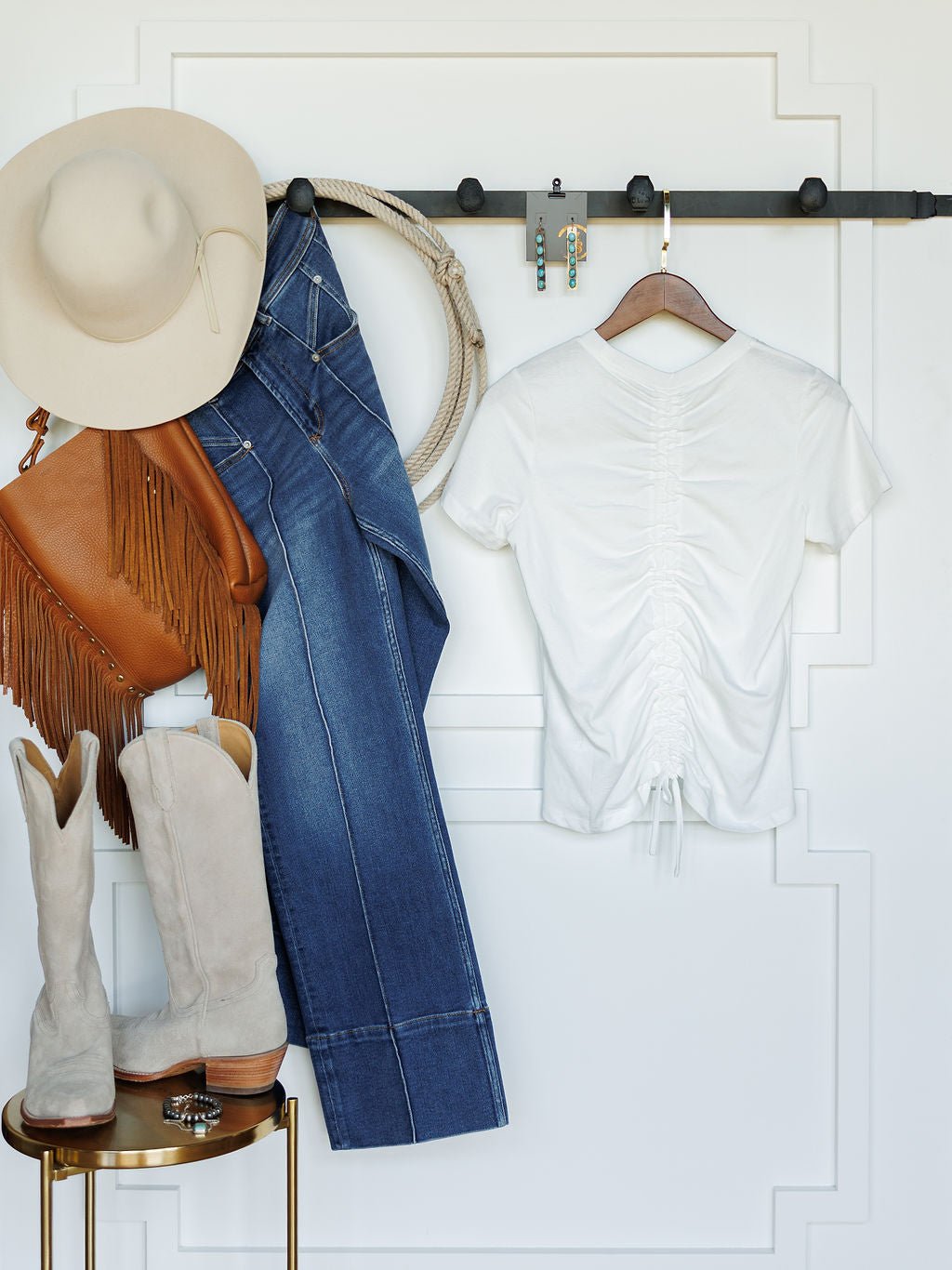Ruskin White Cinch Back Top