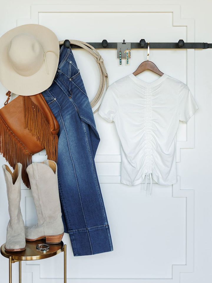 Ruskin White Cinch Back Top