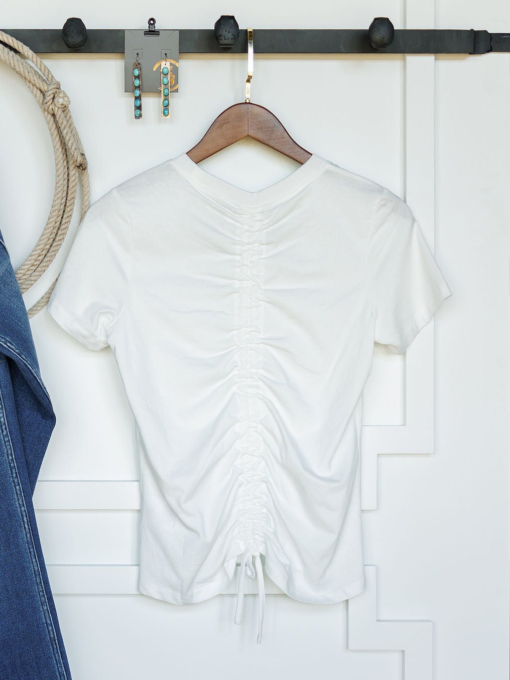 Ruskin White Cinch Back Top
