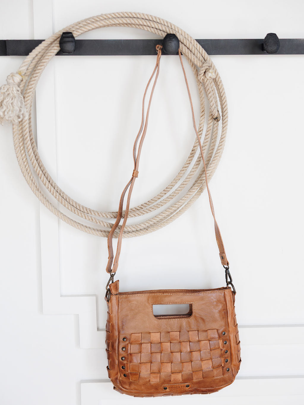 Minneola Woven Leather Handbag