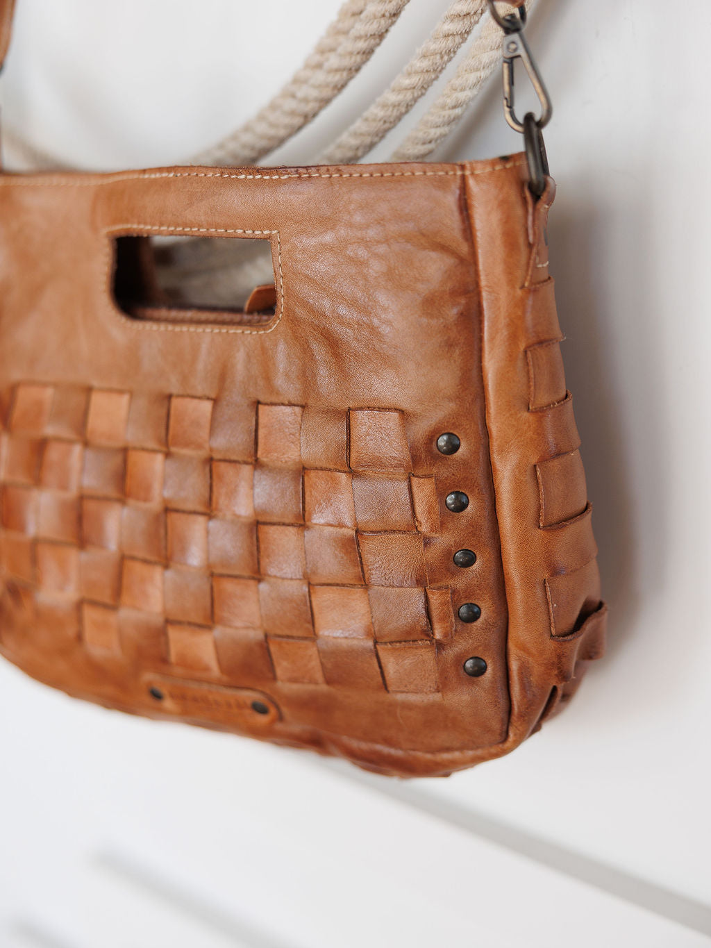 Minneola Woven Leather Handbag