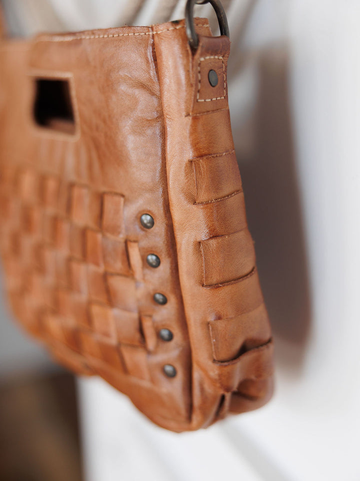 Minneola Woven Leather Handbag