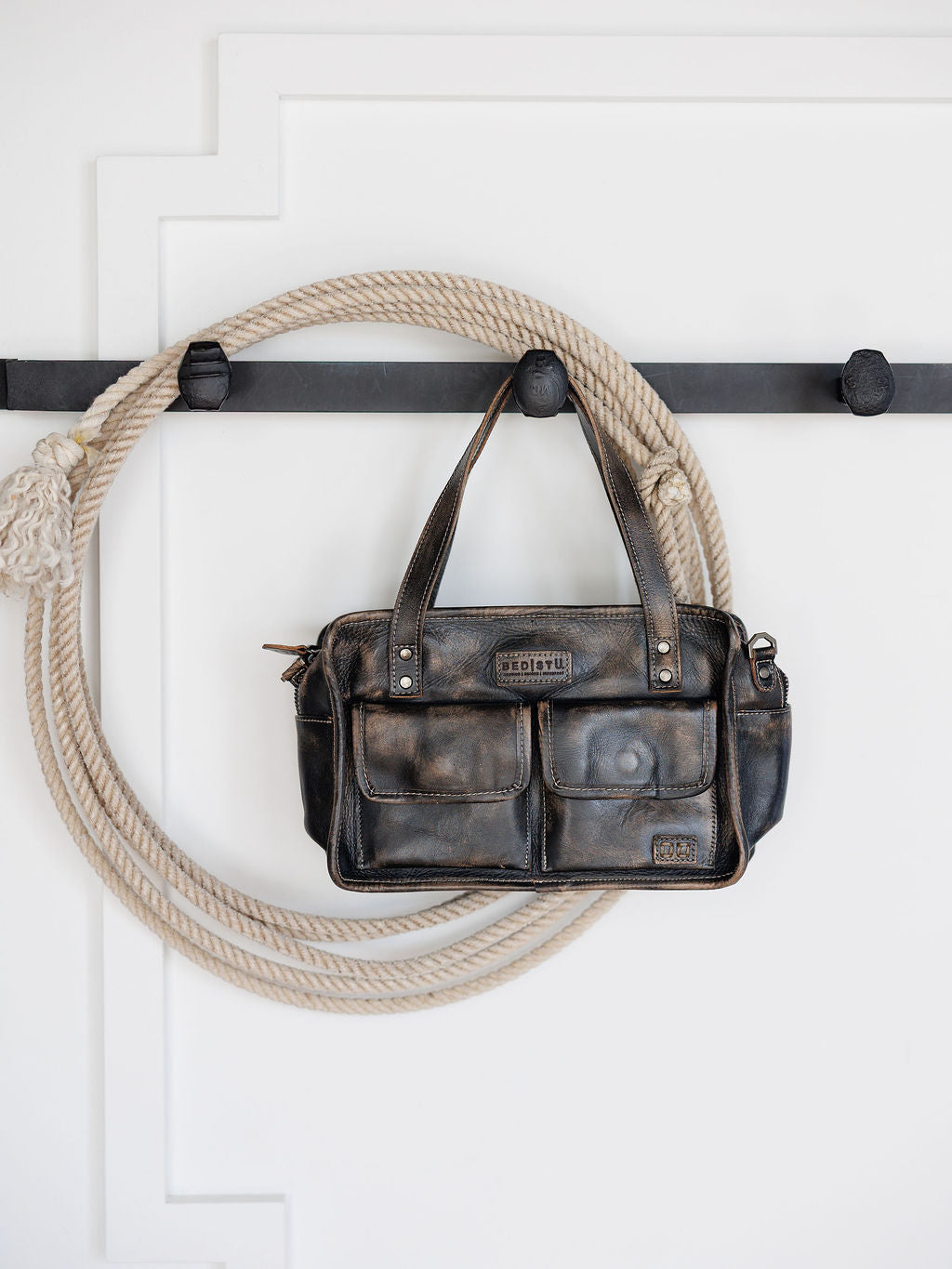 Socorro Tobacco Smoke Leather Handbag