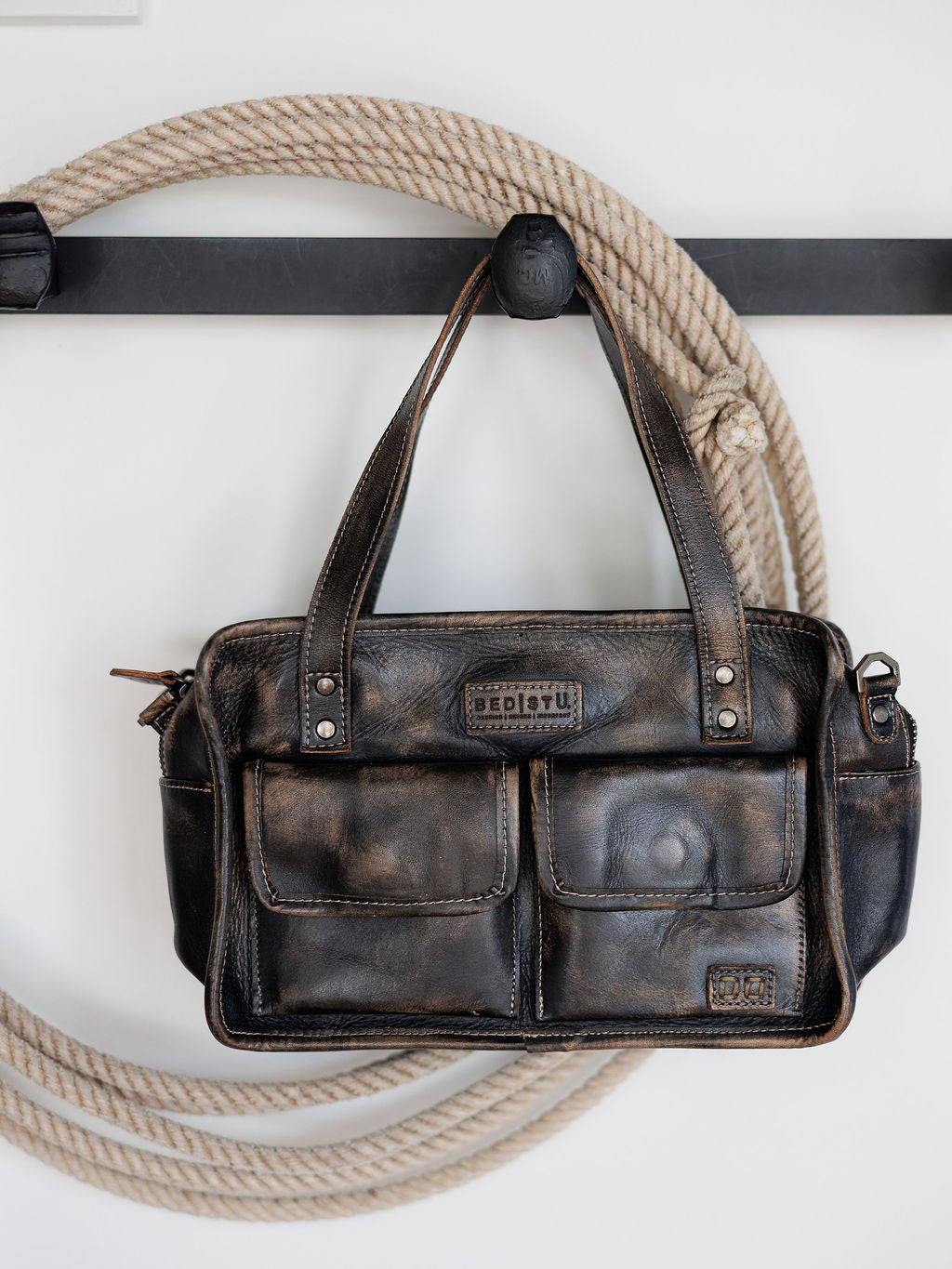 Socorro Tobacco Smoke Leather Handbag