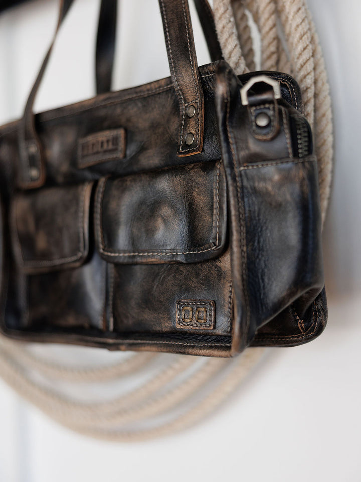 Socorro Tobacco Smoke Leather Handbag