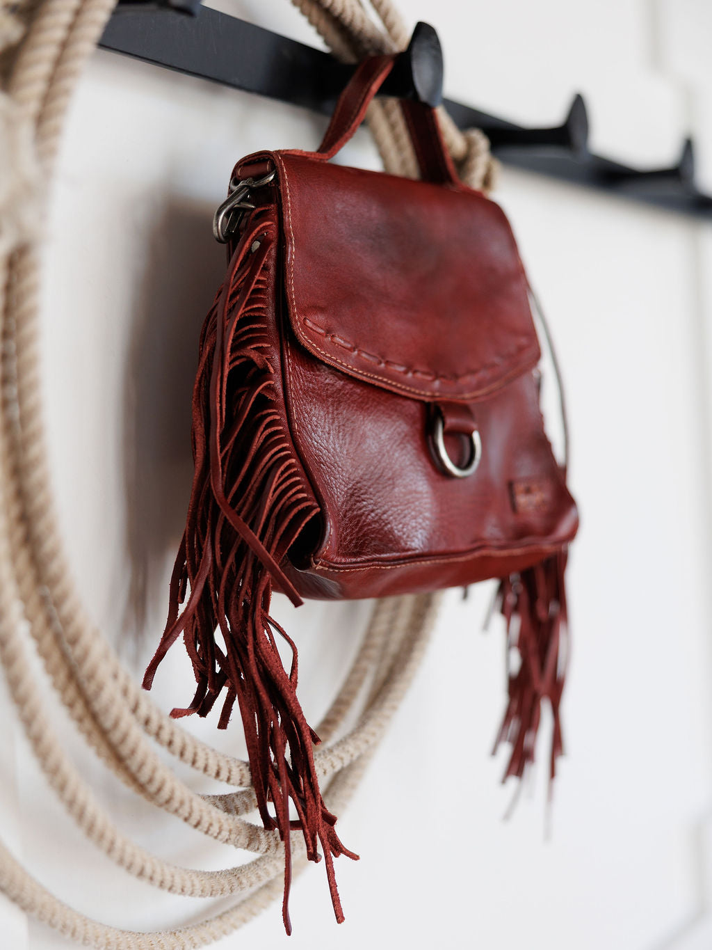 Toleson Dark Red Leather Handbag