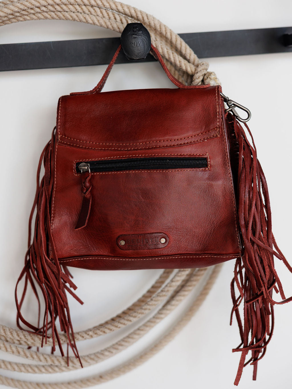 Toleson Dark Red Leather Handbag