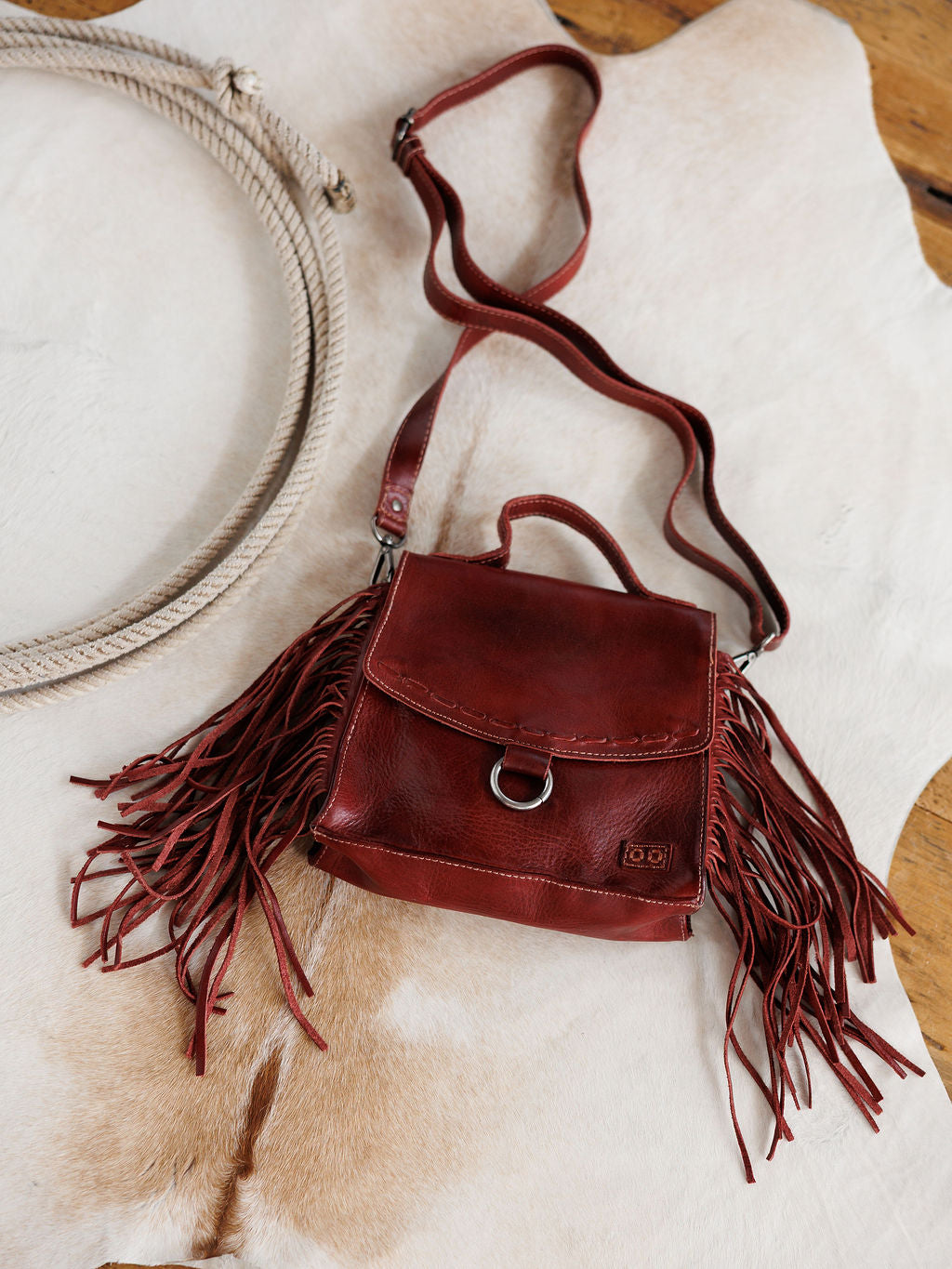 Toleson Dark Red Leather Handbag