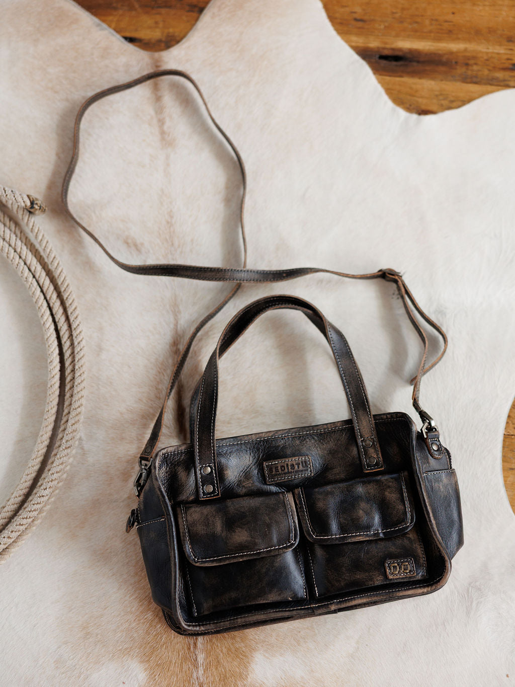 Socorro Tobacco Smoke Leather Handbag