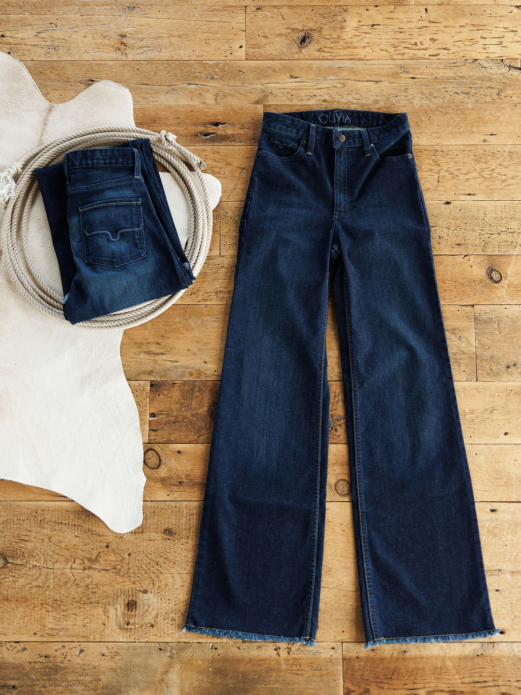 The Olivia High Rise Wide Leg Jean {Dark Stitch}