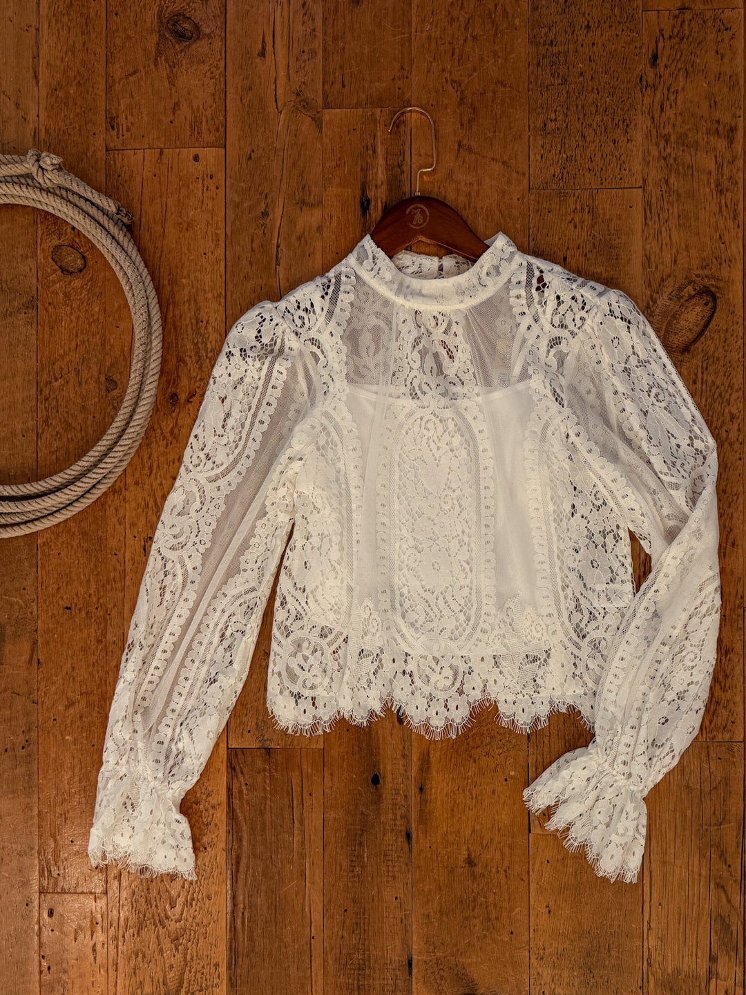 Santa Rosa White Lace Top