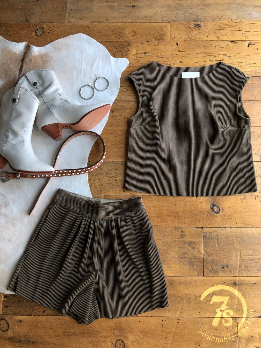 Sarita Brown Woven Velvet Set