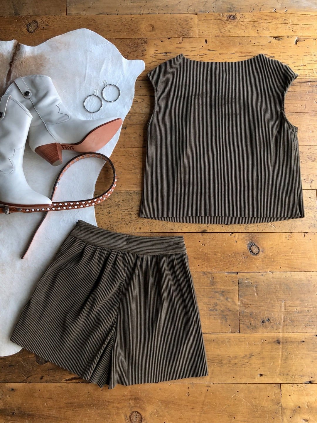 Sarita Brown Woven Velvet Set