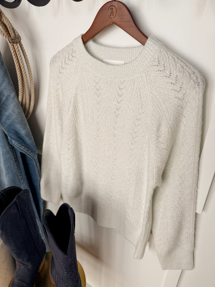 Sarona Metallic Woven Knit Top