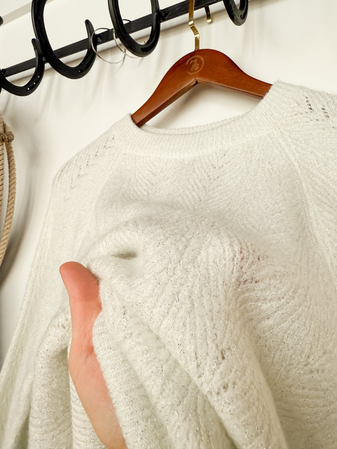 Sarona Metallic Woven Knit Top