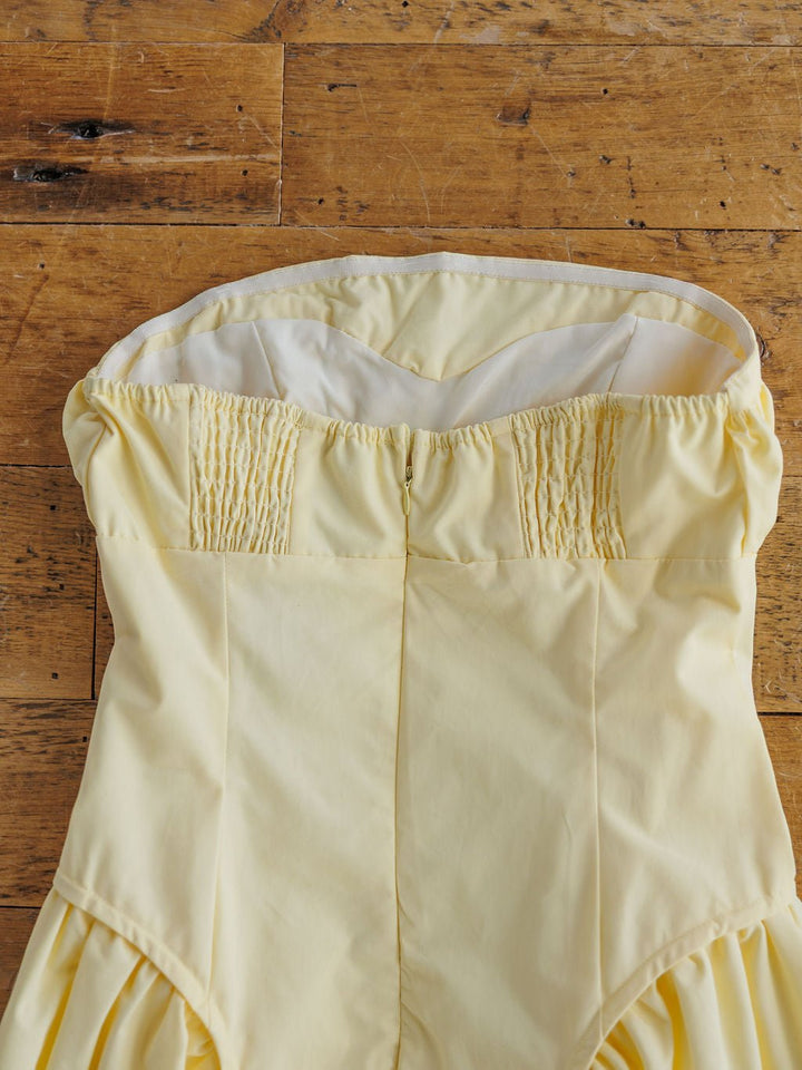 Selah Butter Yellow Bubble Hem Dress