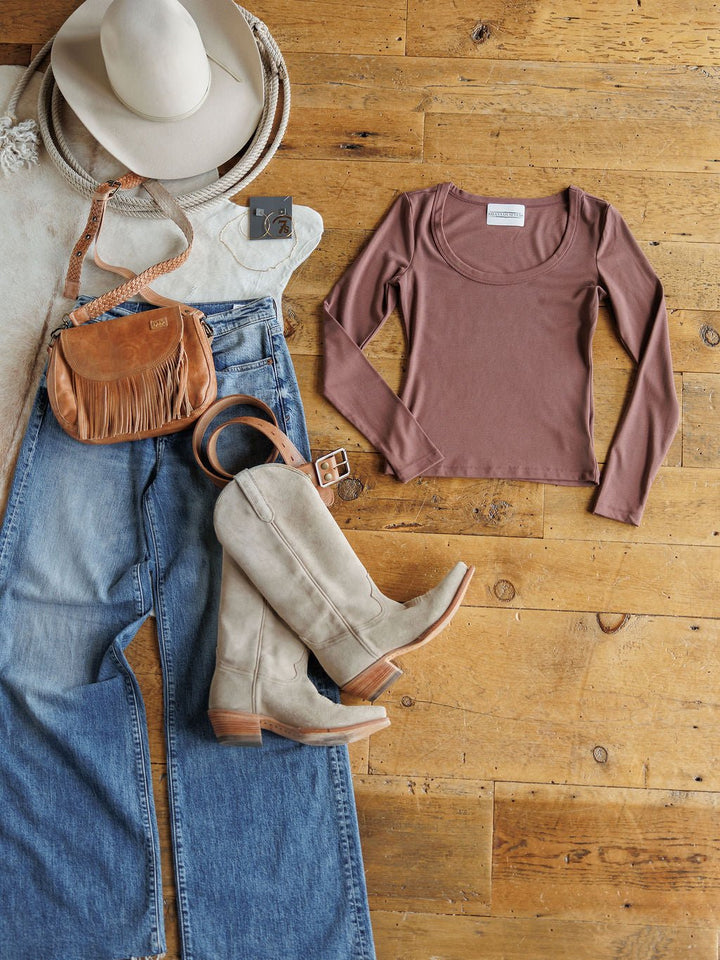 Seney Cherry Cola Soft Stretch Top