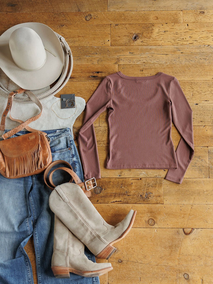 Seney Cherry Cola Soft Stretch Top