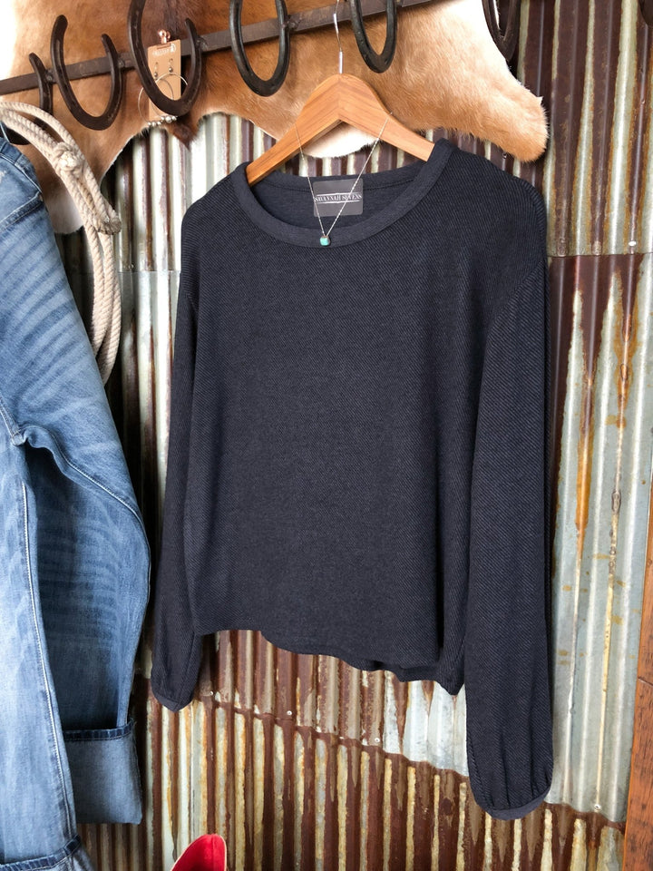 Silas Navy Fleece Top