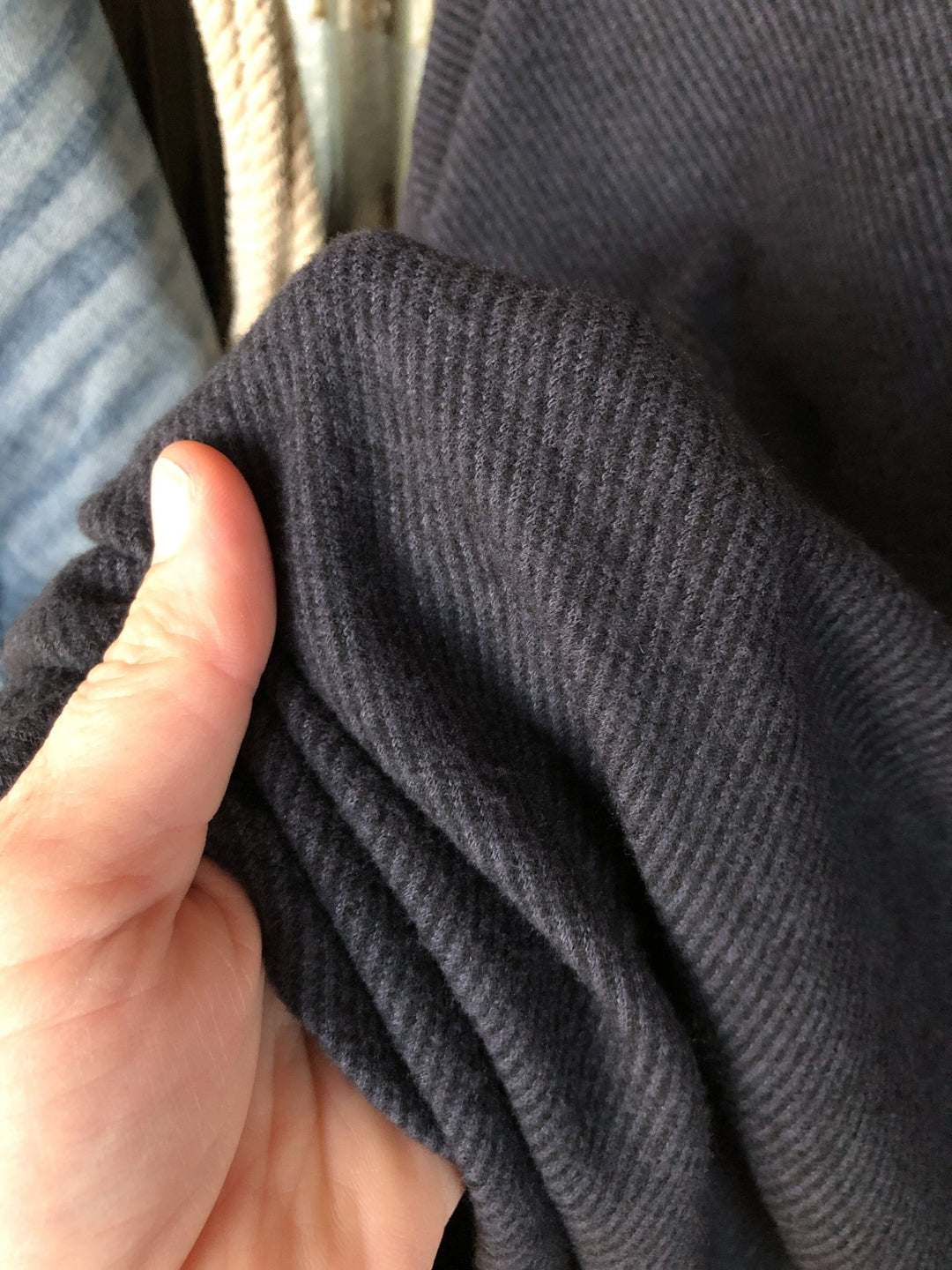 Silas Navy Fleece Top