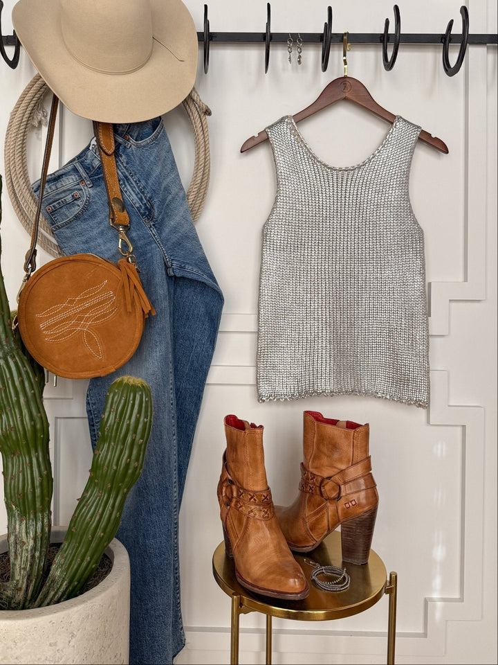 Silverton Metallic Knit Sleeveless Top