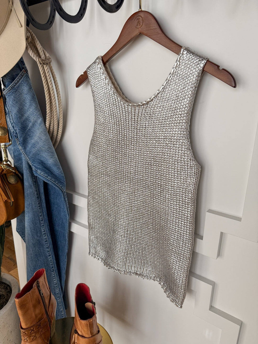 Silverton Metallic Knit Sleeveless Top