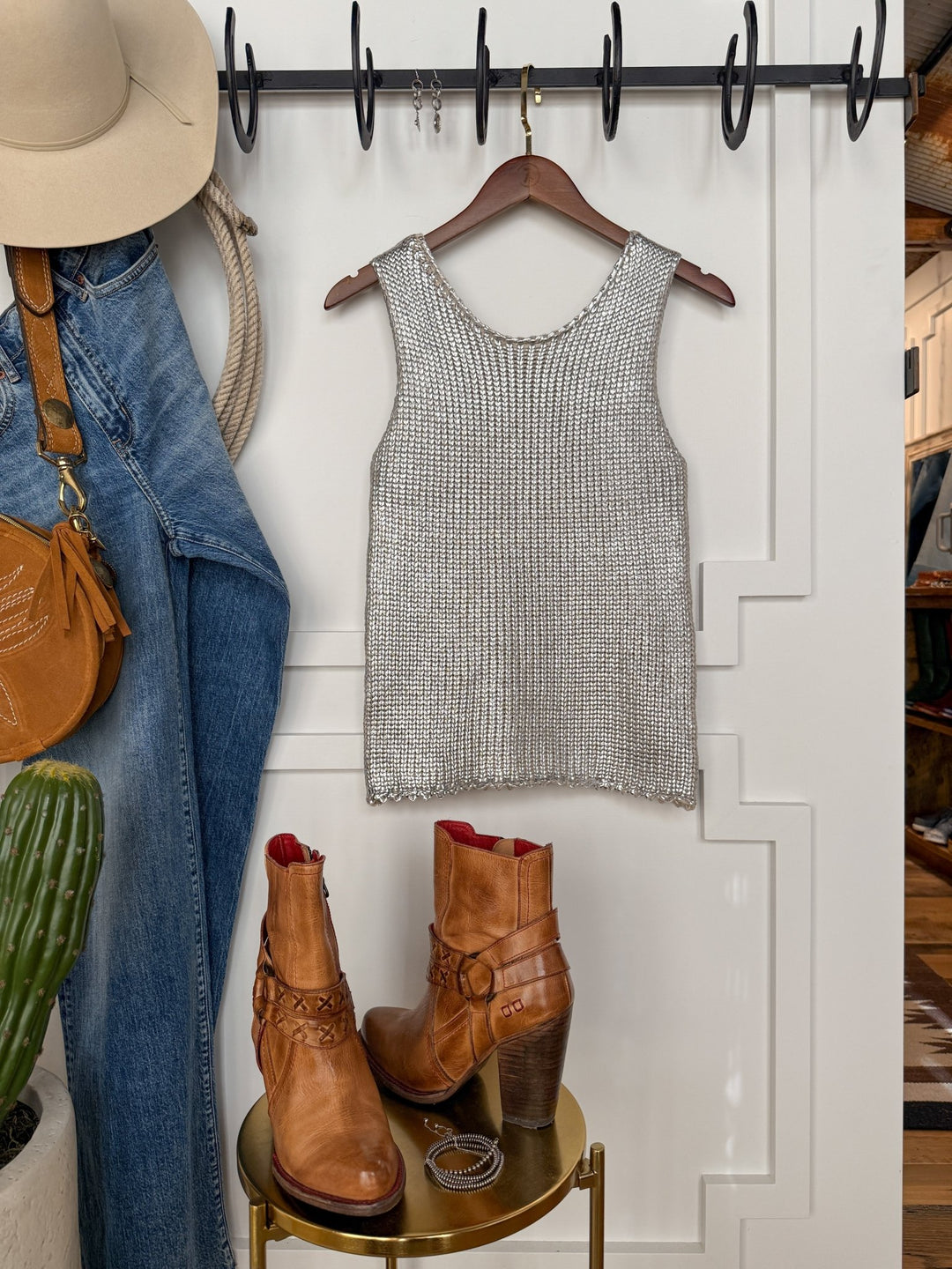 Silverton Metallic Knit Sleeveless Top