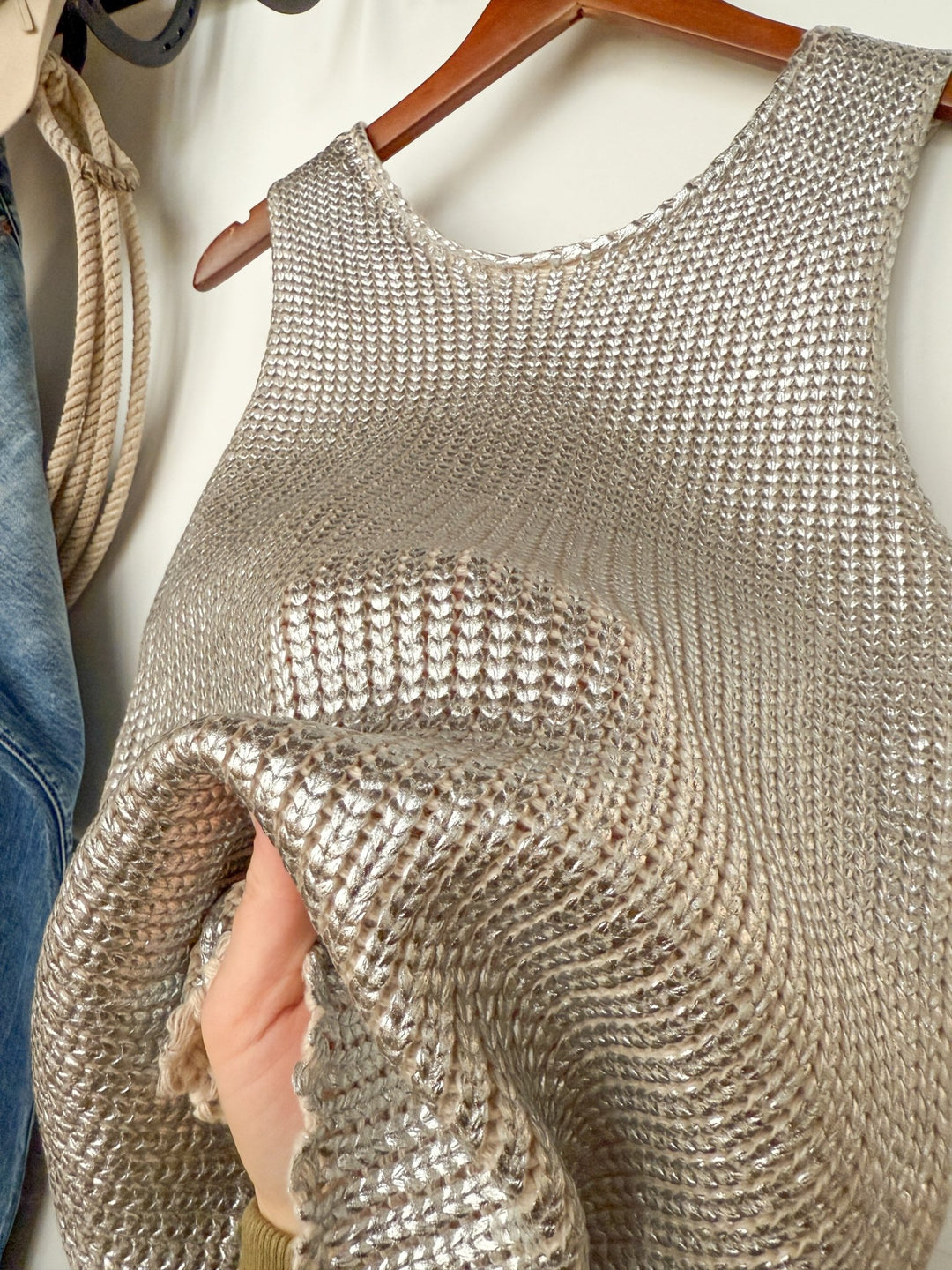 Silverton Metallic Knit Sleeveless Top