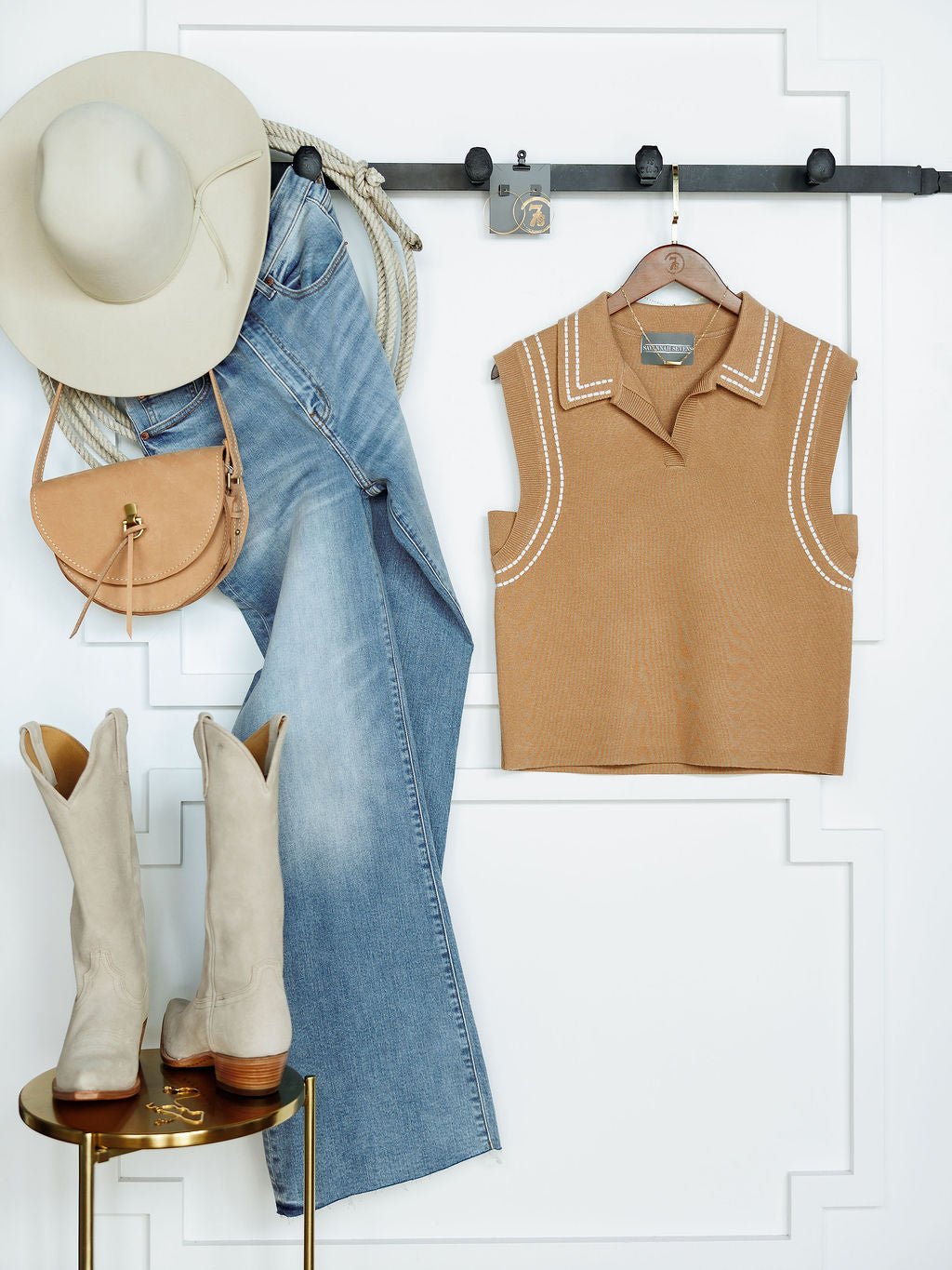 Sonoma Tan Woven Sleeveless Top