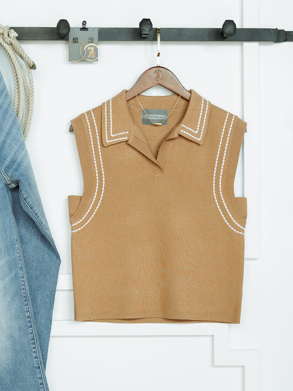 Sonoma Tan Woven Sleeveless Top