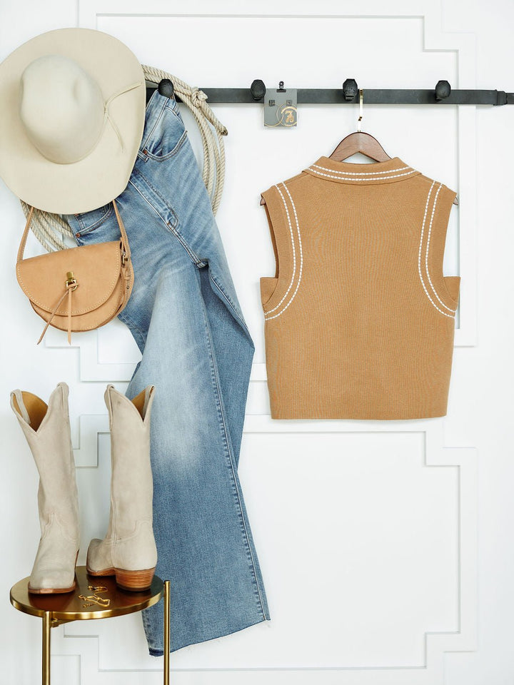 Sonoma Tan Woven Sleeveless Top