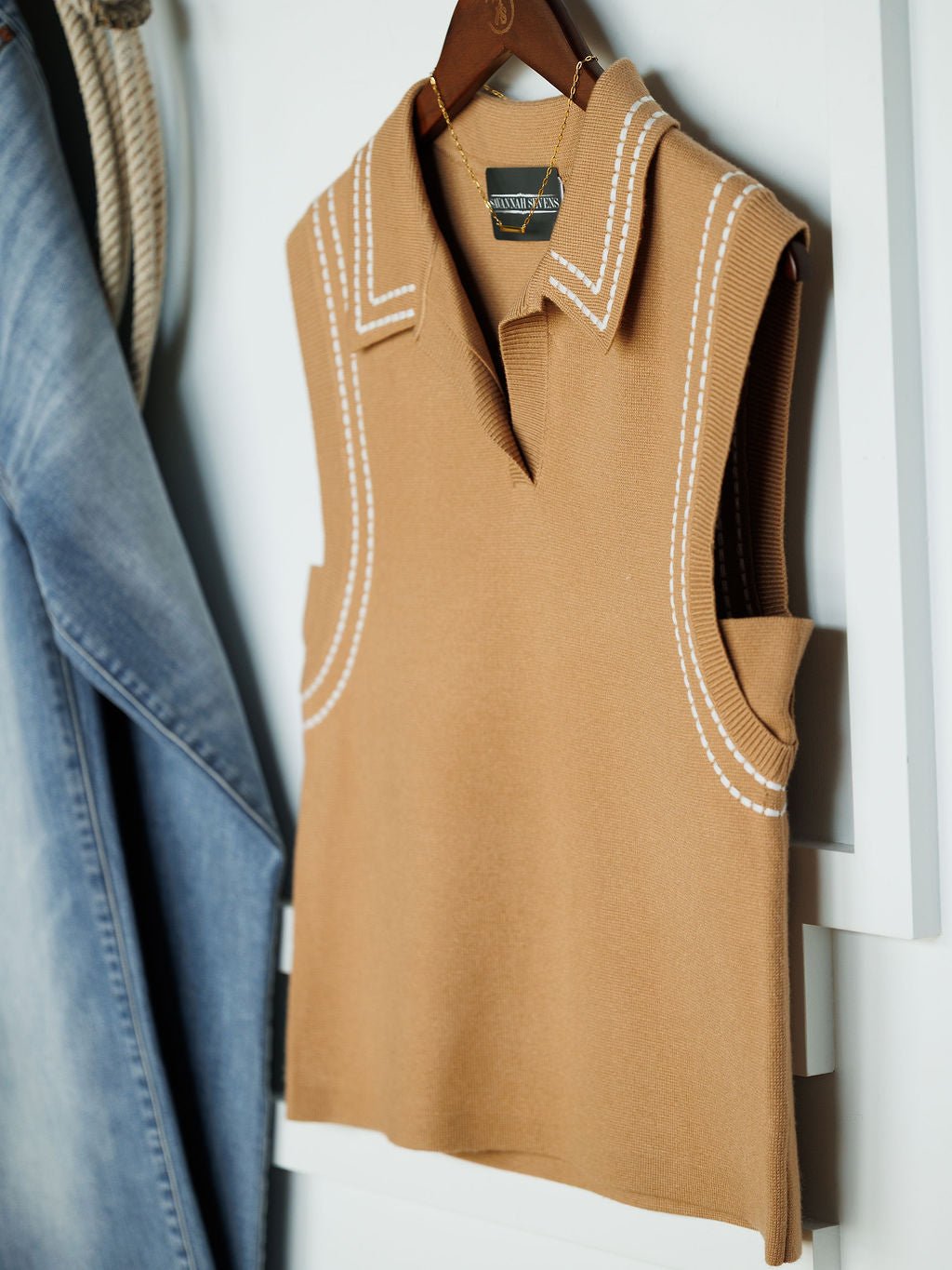 Sonoma Tan Woven Sleeveless Top
