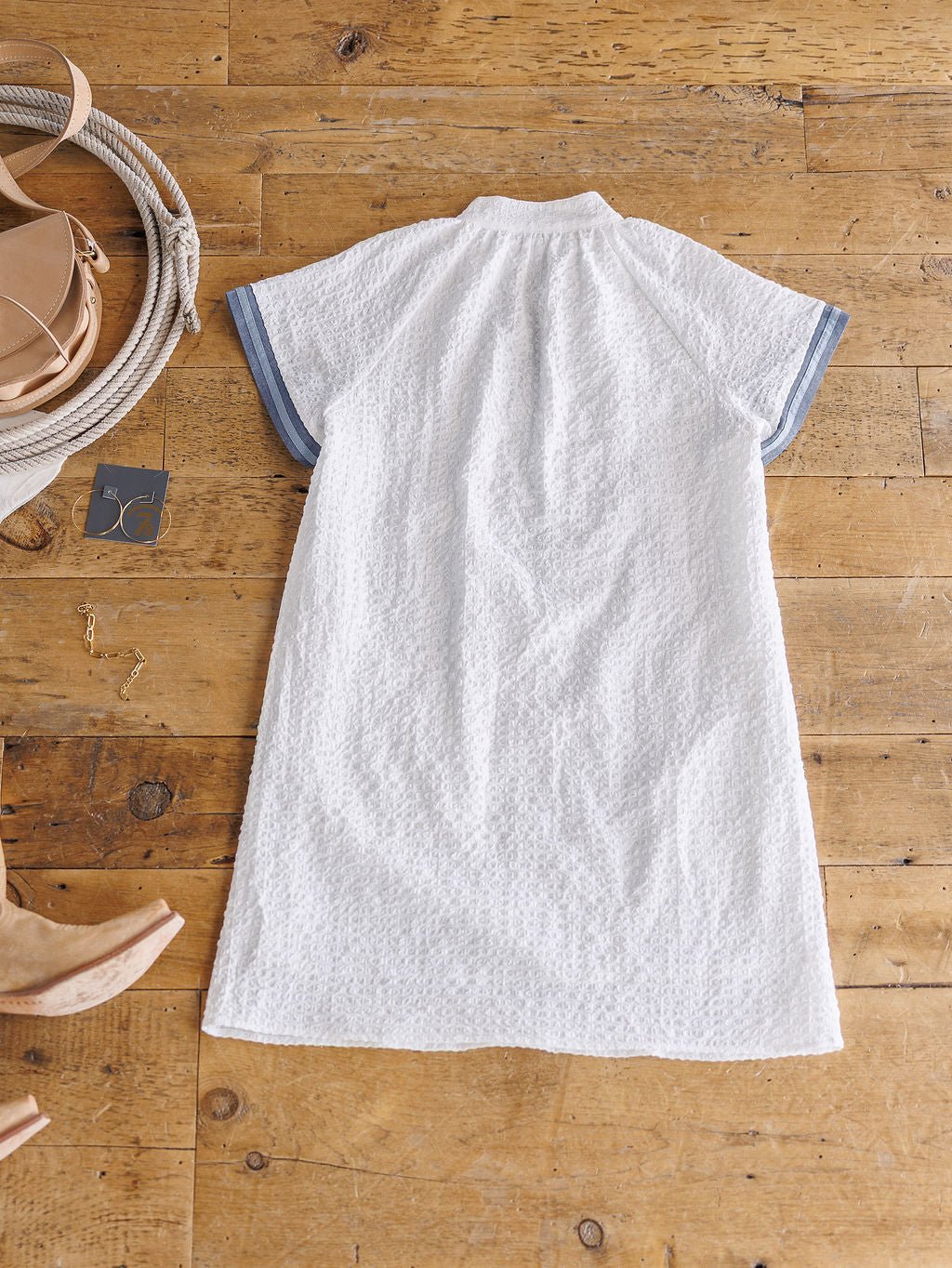 South Haven White Textured Dress
