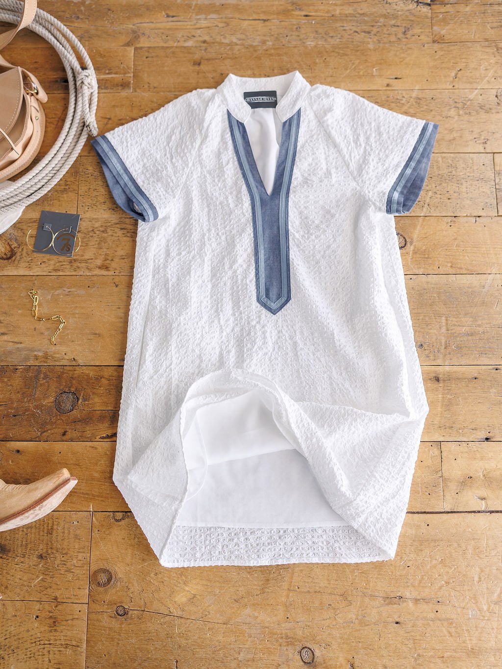 South Haven White Textured Dress