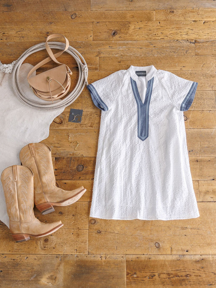 South Haven White Textured Dress