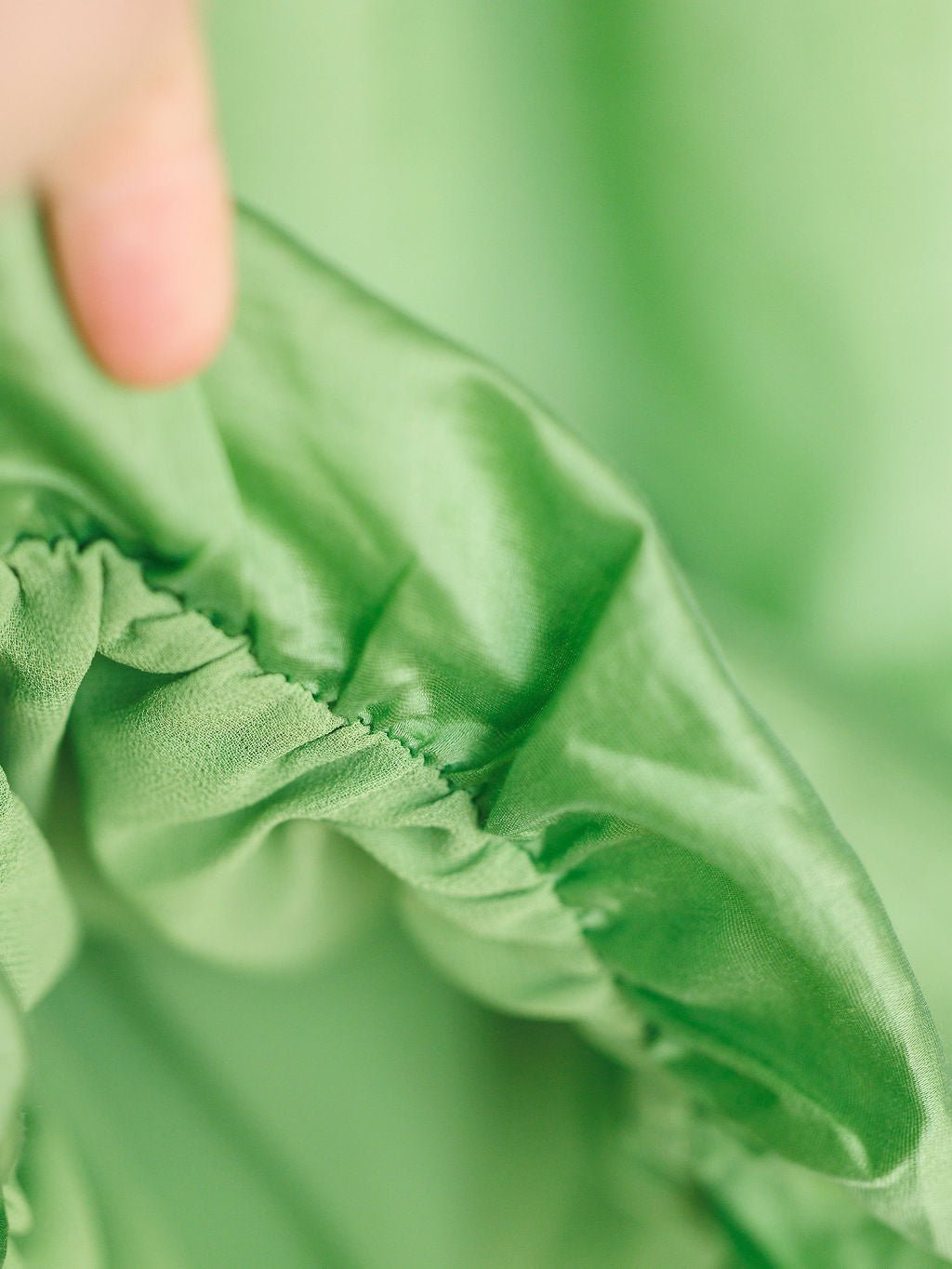 Stanton Kelly Green Puff Sleeve Bubble Top