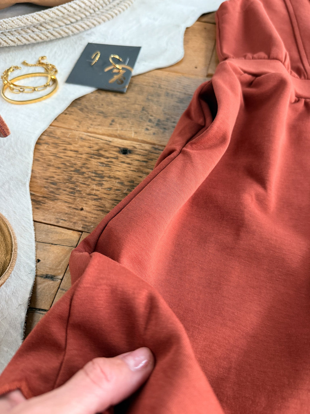 Taloga Brick Scalloped Dress