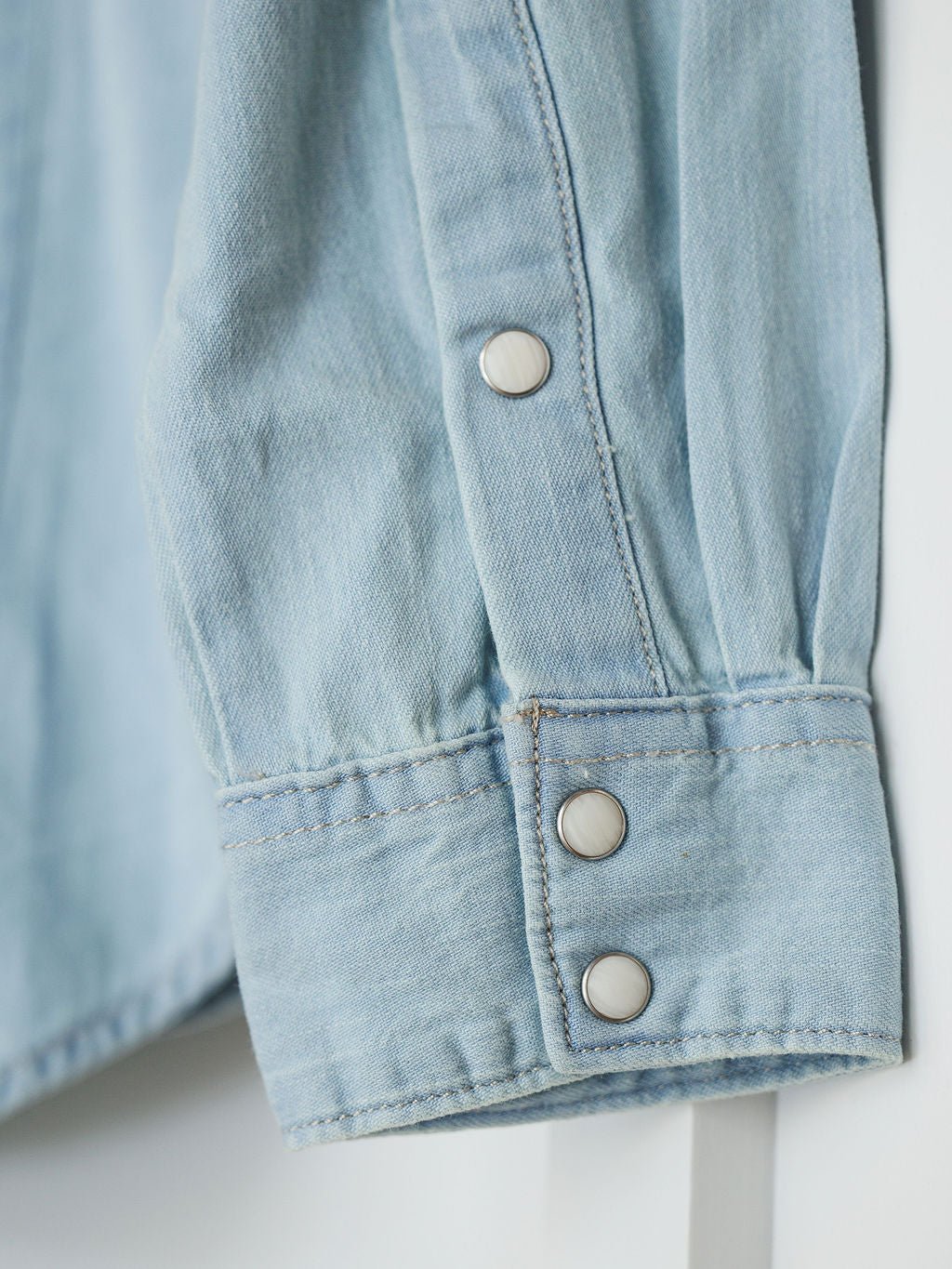 Texanna Denim Pearl Snap Top